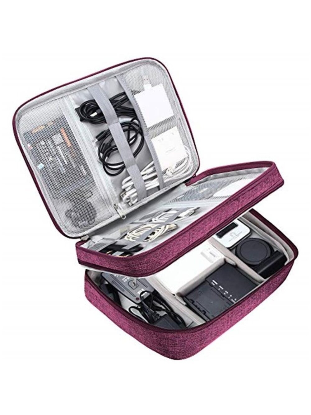 Electronics Organizer Travel Cable Case Tech Accessories Storage Bag Portable